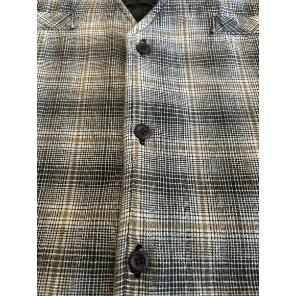 Vtg Waistcoat Quilted Vest Flannel Denim Men's Medium Hipster Daily 100% Cotton - Picture 11 of 15